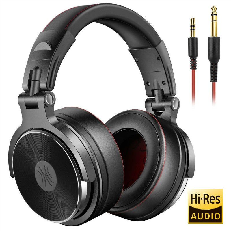 Pro Luxury Black HIFI Music / DJ Studio Headphones w/Mic (Wired)