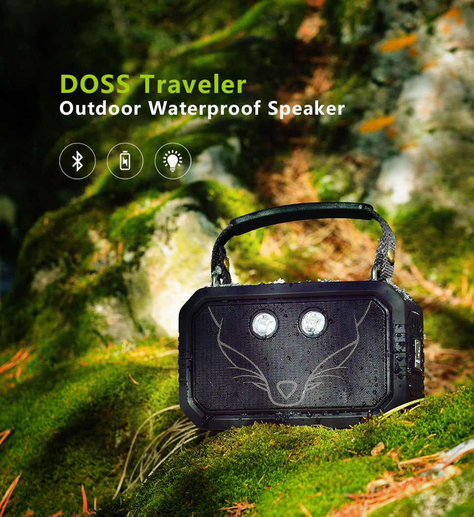 Wild Fox Outdoor Waterproof Bluetooth Speaker w/LED Light