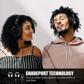 Pro Luxury Black HIFI Music / DJ Studio Headphones w/Mic (Wired)