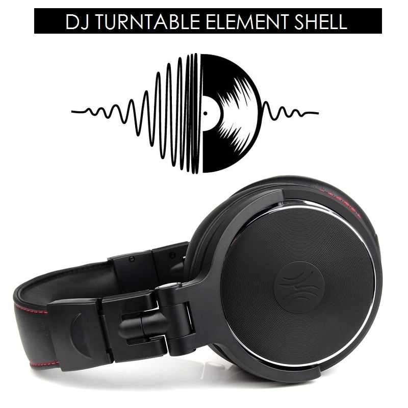 Pro Luxury Black HIFI Music / DJ Studio Headphones w/Mic (Wired)